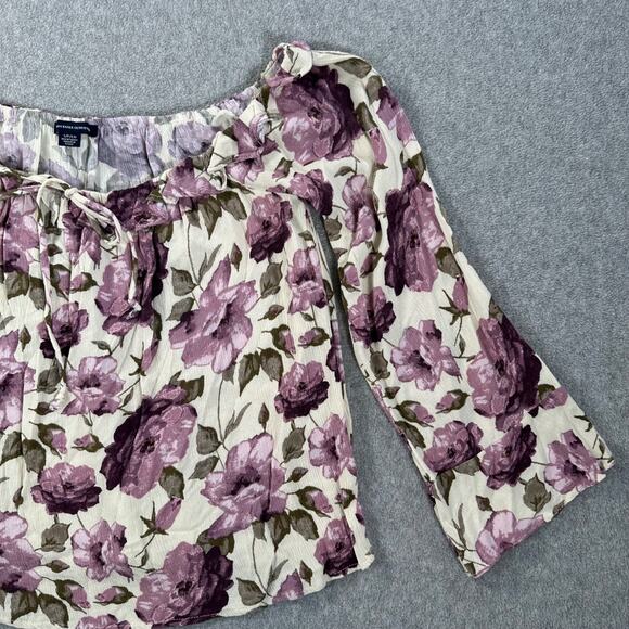 American Eagle Outfitters Off SHoulder Floral Peasant Blouse Women's Small Boho - Picture 3 of 8